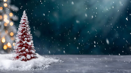 Cozy christmas scene with snowy tree winter wonderland festive atmosphere magical environment