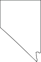 Nevada USA State Map Outline, Editable Vector EPS, Blank Printable Map
