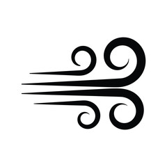 Stylized black wind gust illustration