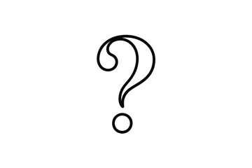 Elegant hand drawn question mark symbol illustration