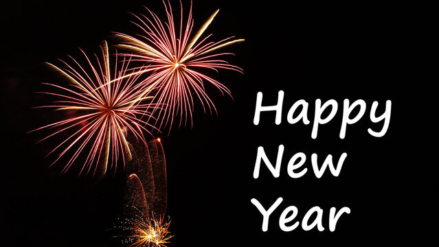 Celebrate New Year's Eve with dazzling fireworks, bringing joy and excitement for a fresh start and a hopeful future, perfect for festive greetings