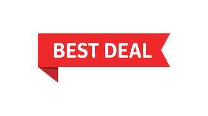 Red ribbon banner announcing best deal