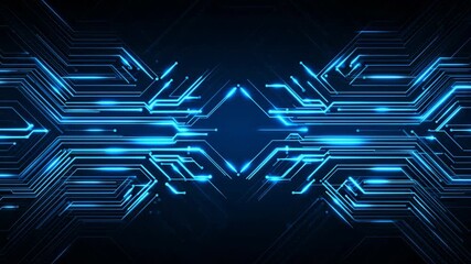Circuit board glowing lines technology background in futuristic digital pattern - Powered by Adobe