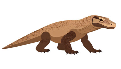Fototapeta premium Detailed illustration of a Komodo dragon reptile walking.