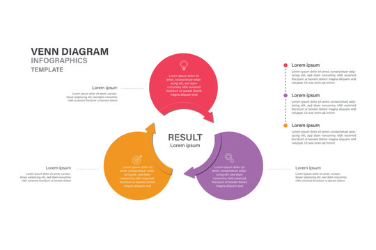 Venn diagram. Editable business infographic template design with 3 steps. Infographic template which can be used for presentations banners, workflow layout, annual report, web design.	