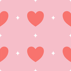 pink hearts shape with twinkle seamless pattern background 