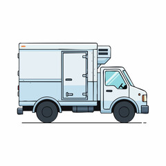 White Refrigerated Delivery Truck for Cold Chain Logistics.