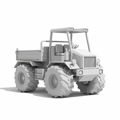 Naklejka premium Detailed 3D Model of a Heavy-Duty Utility Vehicle.