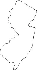 New Jersey USA State Map Outline, Editable Vector EPS, Blank Printable Map
