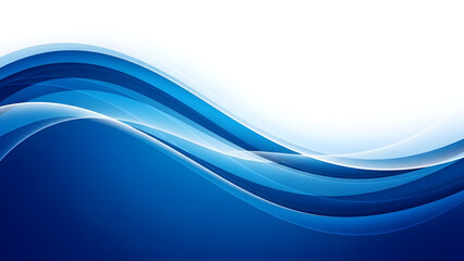 Fototapeta premium Abstract background with blue wavy lines and white space at the top of the composition design art