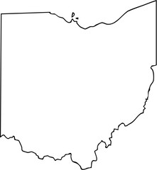 Ohio USA State Map Outline, Editable Vector EPS, Blank Printable Map
