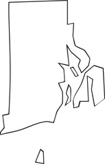 Rhode Island USA State Map Outline, Editable Vector EPS, Blank Printable Map

