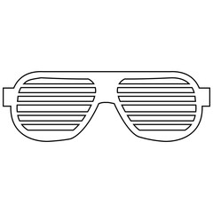 Retro Shutter Shades Sunglasses Outline Icon for Party and 80s Fashion Design