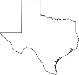 Texas USA State Map Outline, Editable Vector EPS, Blank Printable Map
