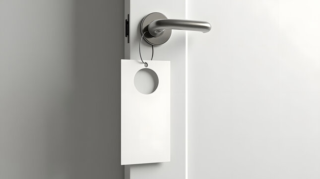 A minimalist door with a blank tag, inviting personalization and creativity in design.