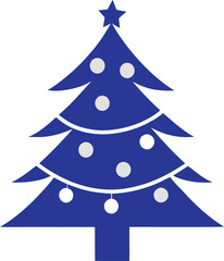 Christmas tree vector icon with simple festive design, perfect for holiday graphics, winter themes, greeting cards, and seasonal branding. Clean and modern illustration.