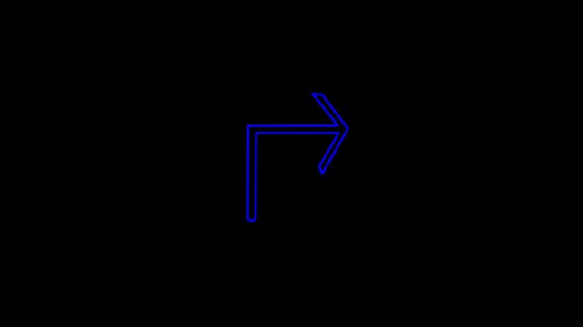 Arrow pointing Left side, beautiful left side neon arrow icon animation on black background. Neon arrow right to left direction concept.
