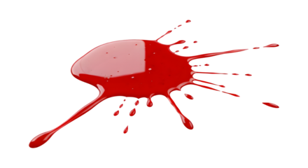 Blood or red paint dripping, set against a white background. Perfect for Halloween, this is an ink splatter illustration.