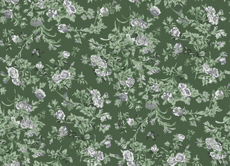 Elegant floral pattern for sophisticated designs and textile prints, a timeless botanical motif with delicate blooms and lush foliage for a touch of nature