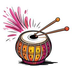 Traditional Indian Tabla Drum Illustration