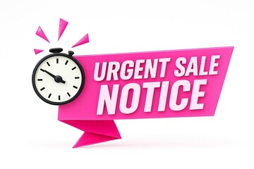 Urgent sale notice with a vintage alarm clock symbolizing time sensitive promotion and limited time offer