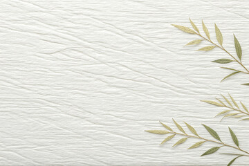 green leaves on paper background