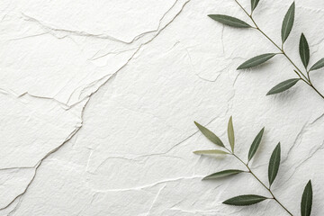 green leaves on a wooden background