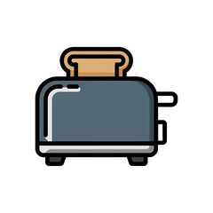 Toaster Icon on White Background Vector Art Illustration on white background.