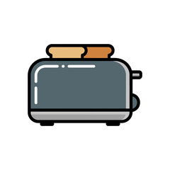 Toaster Icon on White Background Vector Art Illustration on white background.