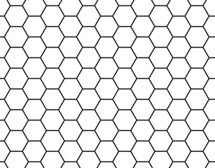 Hexagonal cell grid pattern, backdrop, wallpaper, apparel. Mosquito net, bee comb grid endless texture. Honeycomb mesh, fish net flat background. Speaker grille seamless pattern. Window mosquito lace.