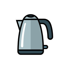 Electric kettle icon on White Background Vector Art Illustration on white background.
