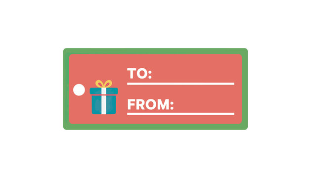 Gift tag with to and from label on card.