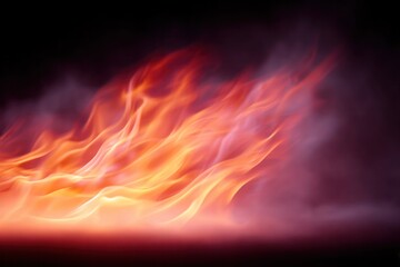 Burning Inferno: A mesmerizing display of vibrant flames dances against a backdrop of darkness, creating a scene of intense heat and raw energy.