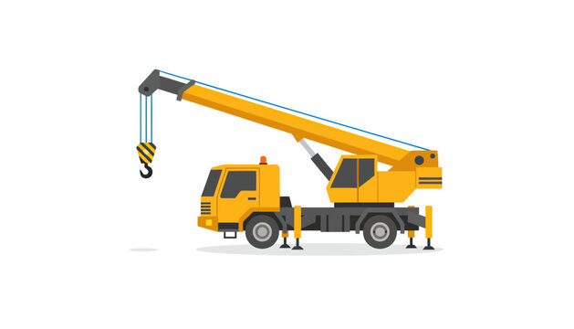 Construction Crane Truck With Lifting Arm.