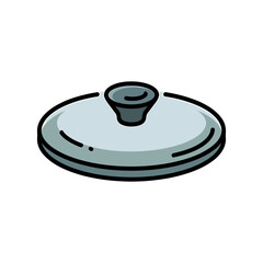 Pot lid Icon on White Background Vector Art Illustration on white background.