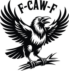 Obraz premium F-Caw-F SVG, Funny Gothic Raven svg