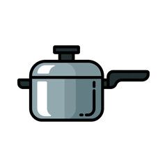 Pressure cooker icon on White Background Vector Art Illustration on white background.