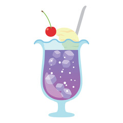 紫のクリームソーダ