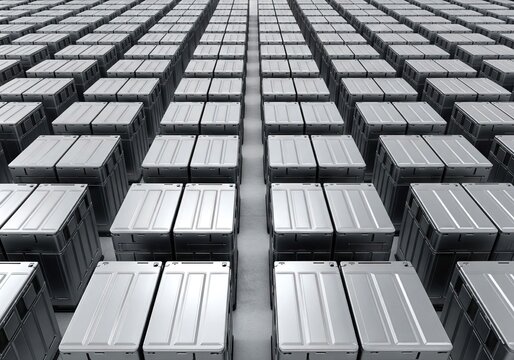 Rows of stacked server racks data storage. Concept of big data processing, cloud computing infrastructure, and web hosting technology for information center.