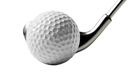 High detail textured golf ball with precise surface pattern for sports equipment presentation isolated on white background