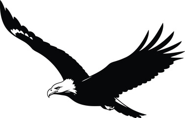 Majestic bald eagle silhouette soaring through the sky with grace and power