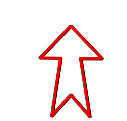 red arrow on white background