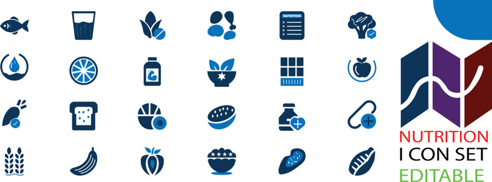 nutrition icon vector, &ldquo;Nutrition fuels the body with essential nutrients, supporting health, energy, growth, and overall daily wellness naturally.&rdquo;