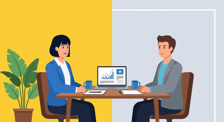 Professionals collaborating virtually in a business meeting, exchanging diverse insights and combining strategies for effective remote communication and dynamic problem-solving