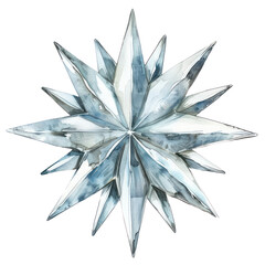 Plakat PNG Silver Christmas Star illustration watercolor star.