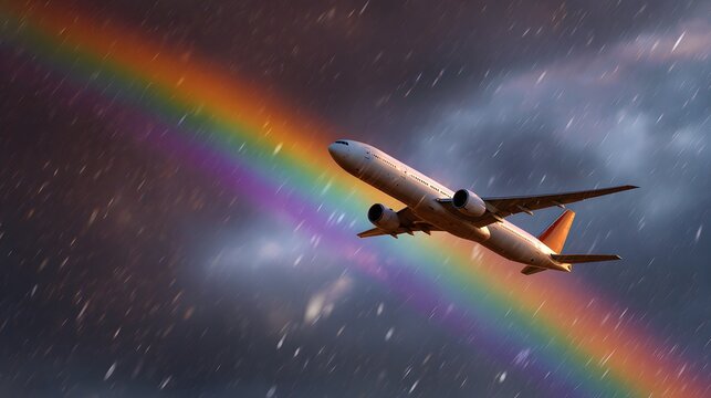 airplane in the sky - Powered by Adobe