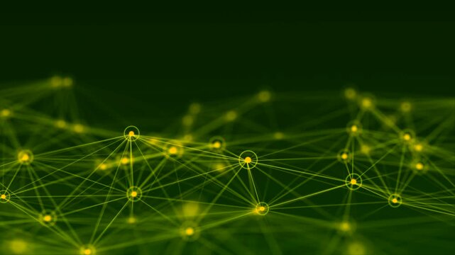 abstract line green yellow light design motion wave data technology texture background 
