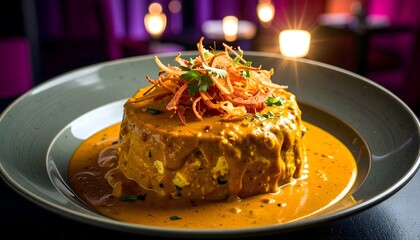 chicken curry with fried onions