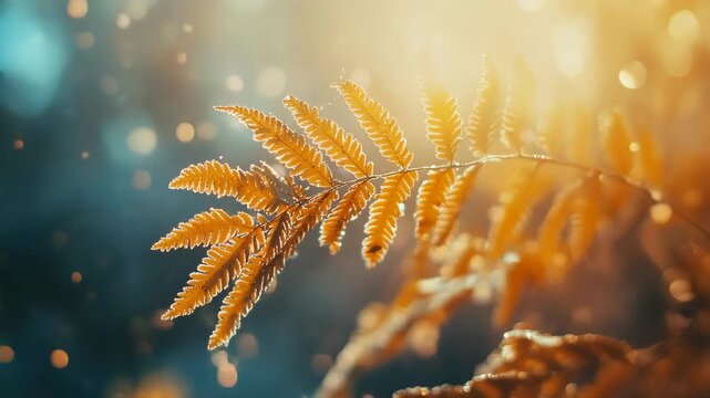 fern leaf in the nature in autumn season