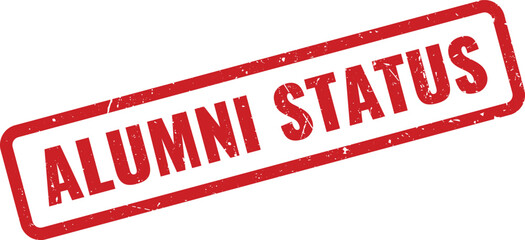 Official Alumni Status Red Grunge Rubber Stamp Representing University Graduate Recognition